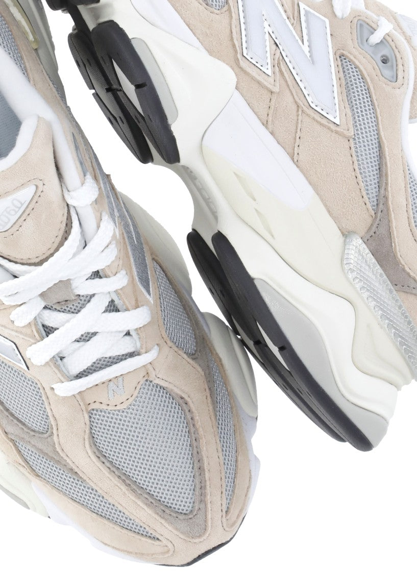 New Balance Beige Suede Leather And Fabric 9060 Sneakers