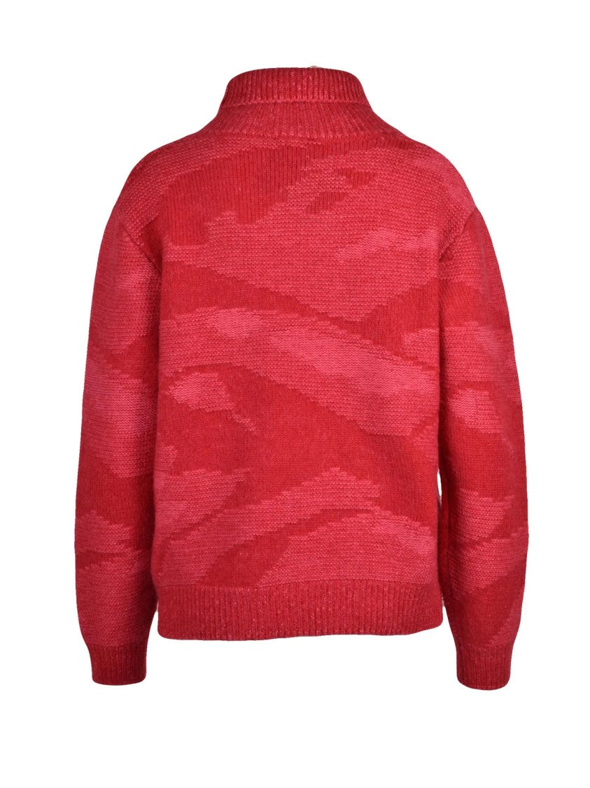 Add High Neck Sweater In Extrafine Merino Wool With Camo Pattern