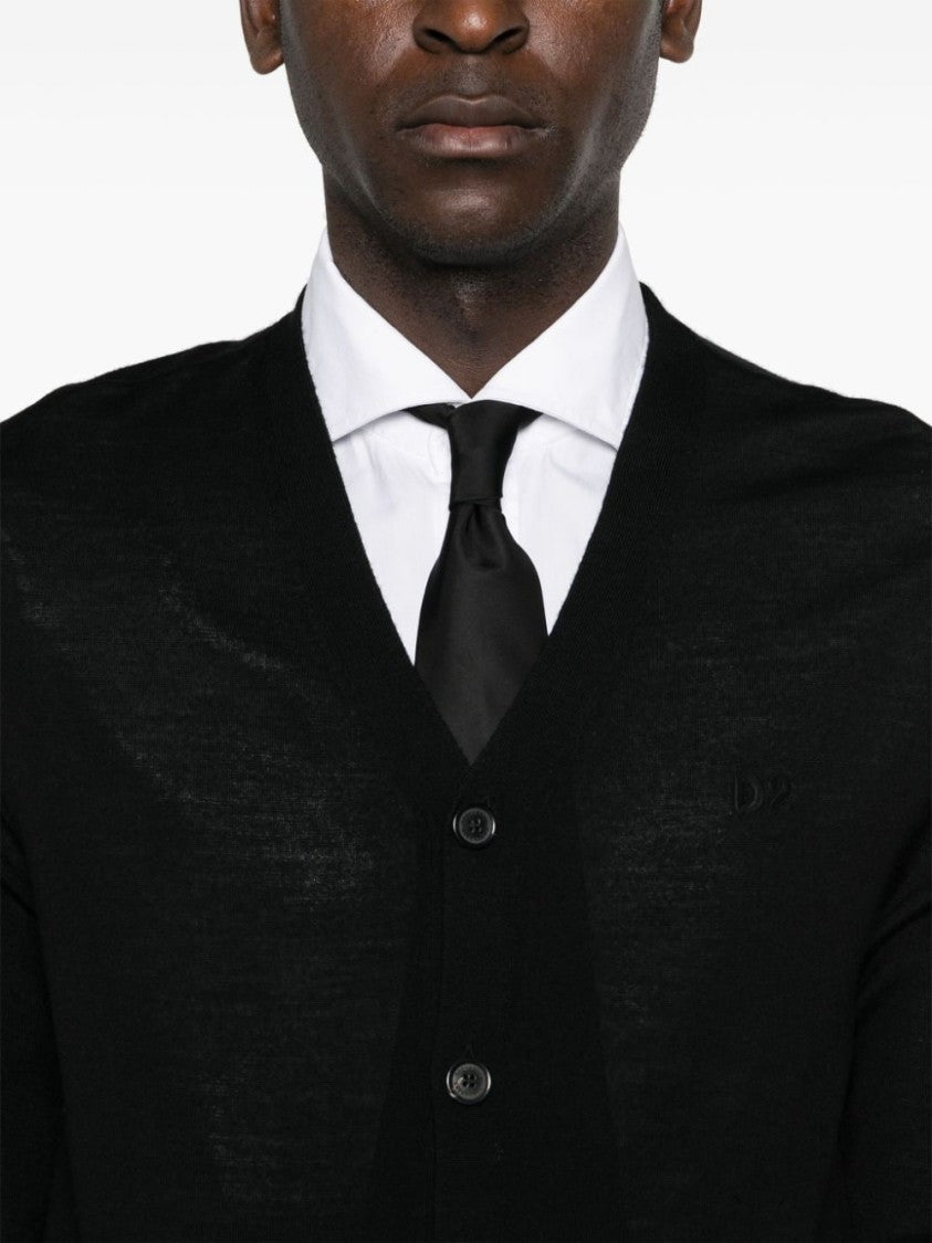 Dsquared2 V-Neck Cardigan With Button-Down Front And Front Pockets