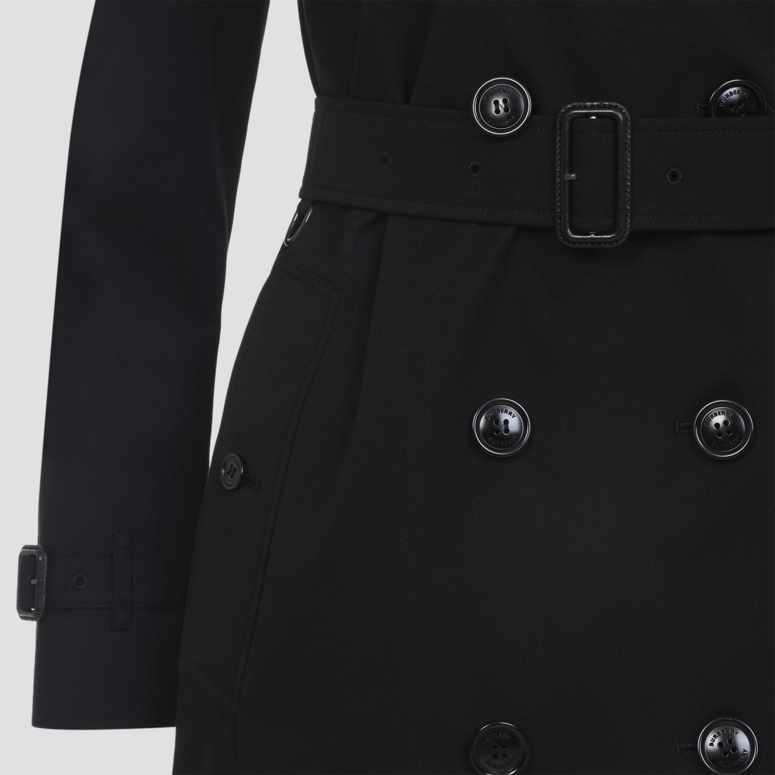 Burberry Kensington Black Cotton Trench