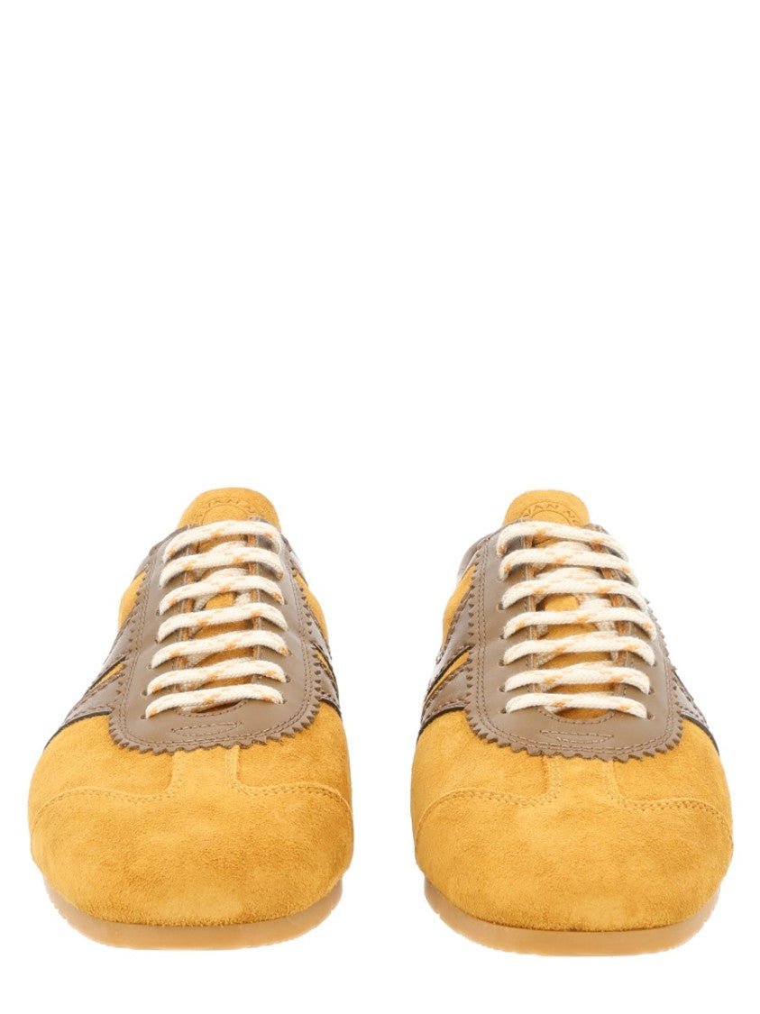 Dries Van Noten Mustard Suede Leather Accents Sneakers