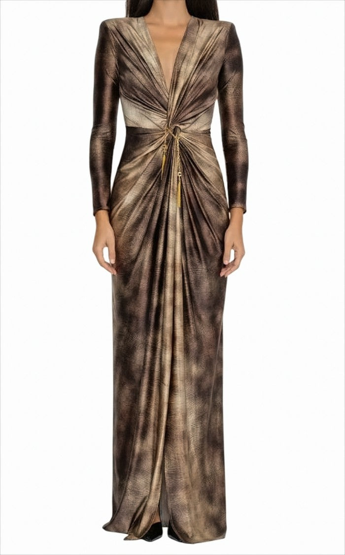 Elisabetta Franchi Lycra Dress With Structured Shoulders