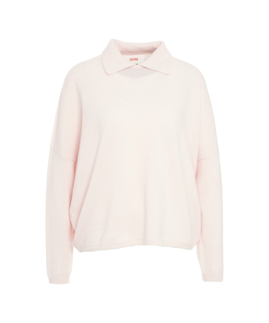 Mvm Knitted Sweater With Polo Neck