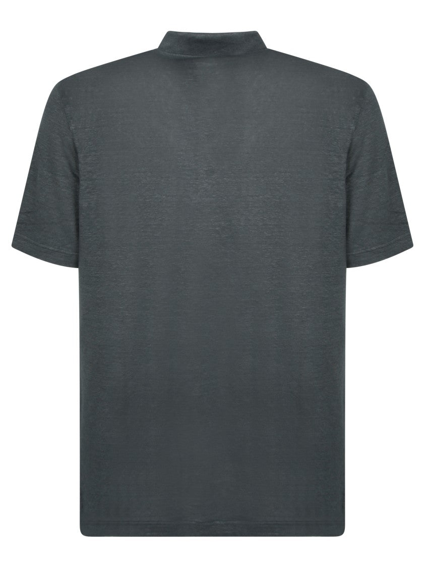 Dell'oglio Linen Polo Shirt With Classic Collar