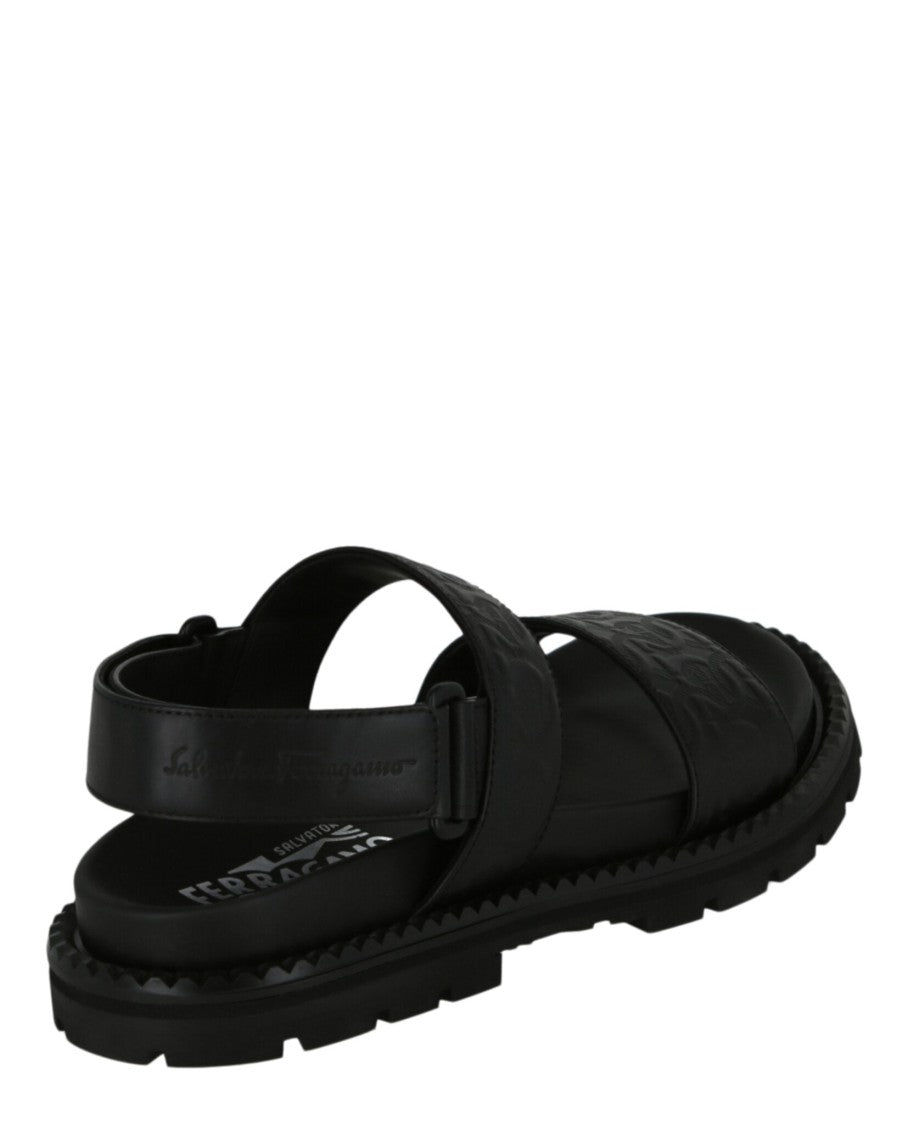 Ferragamo Notorius Leather Gancini Strap Sandals