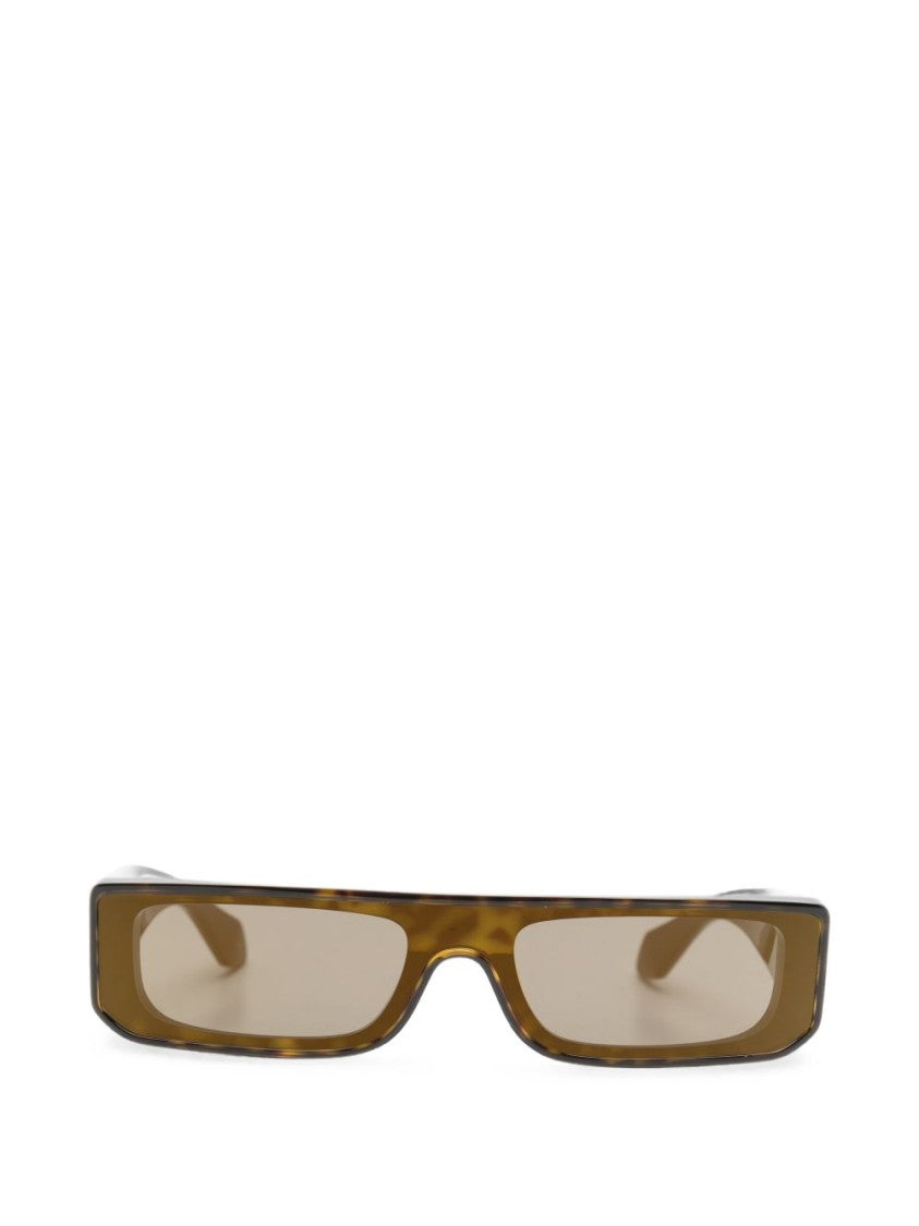 Alaïa Rectangular Tortoiseshell Slim Frame Sunglasses