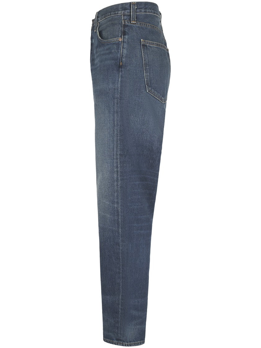 Agolde Wide-Leg Denim Trousers With Vintage Wash