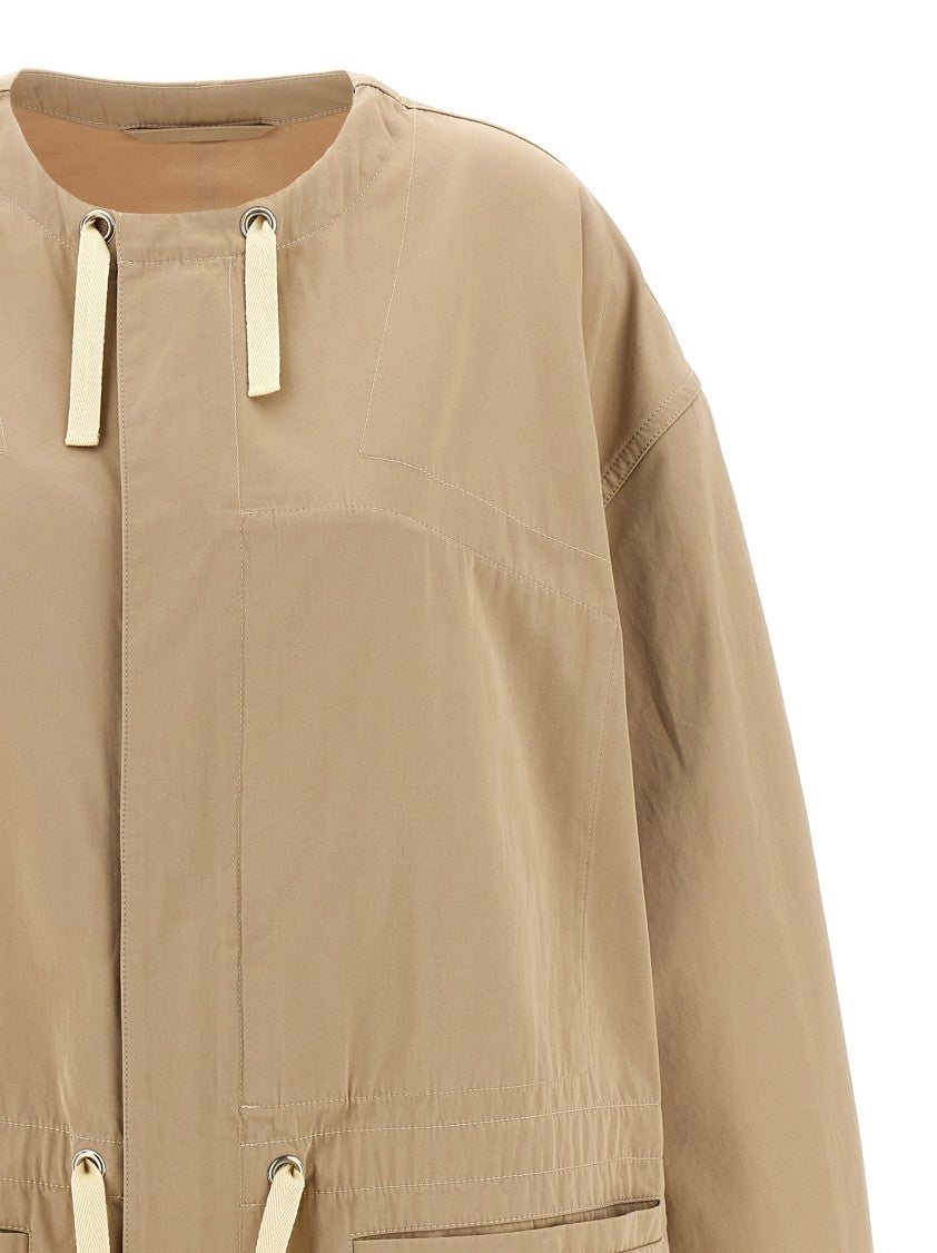 Lemaire Oversized Cotton Parka With Drawstring Crewneck