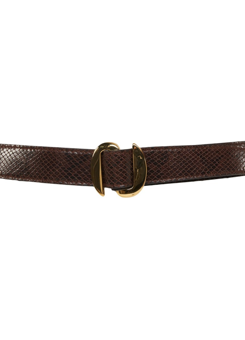 Orciani Crocodile-Effect Leather Belt