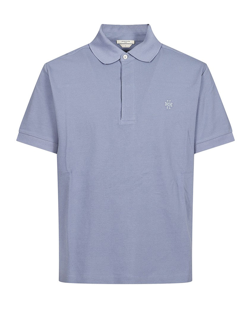 Jacob Cohen Classic Light Blue Polo With Embroidered Logo By Jacob Cohën