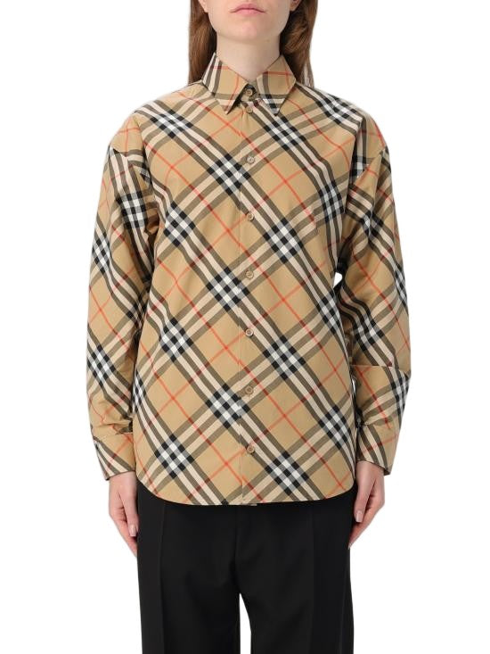 Burberry Distinctive Large Check Pattern Button-Up Shirt