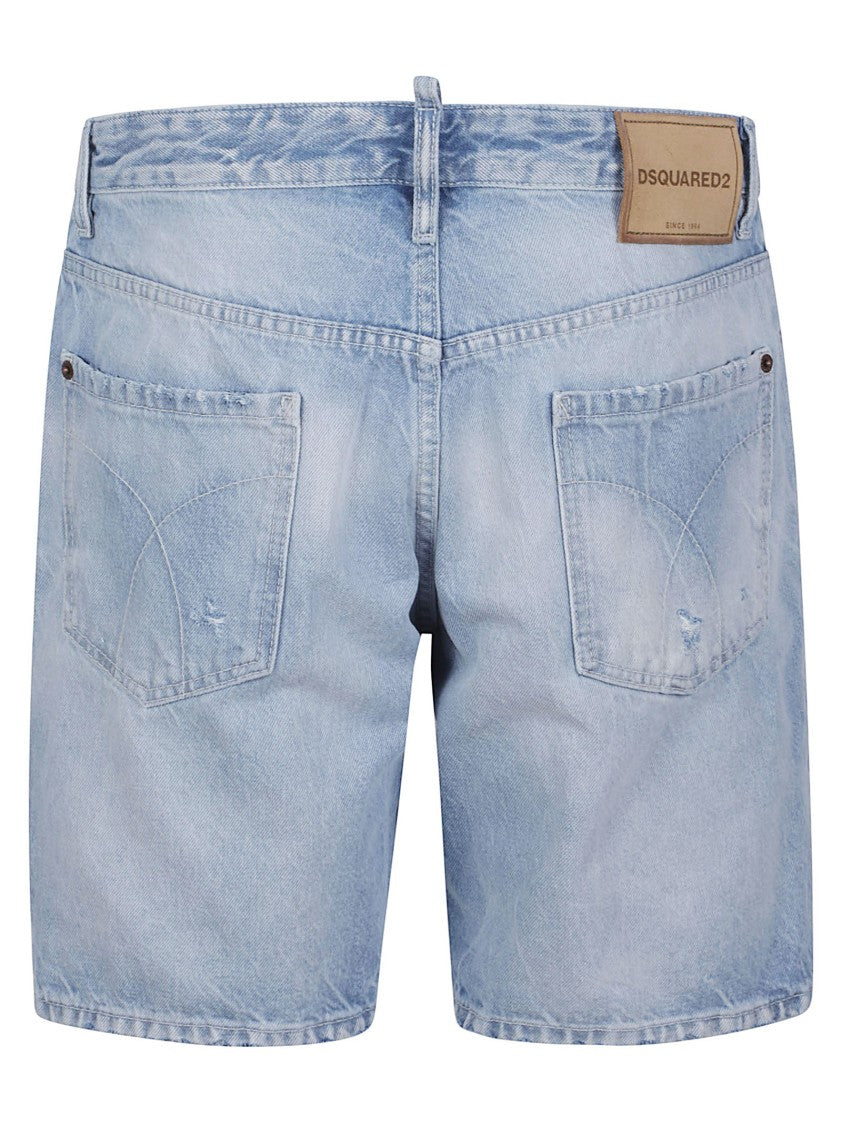 Dsquared2 Light-Washed Marine Cotton Denim Shorts