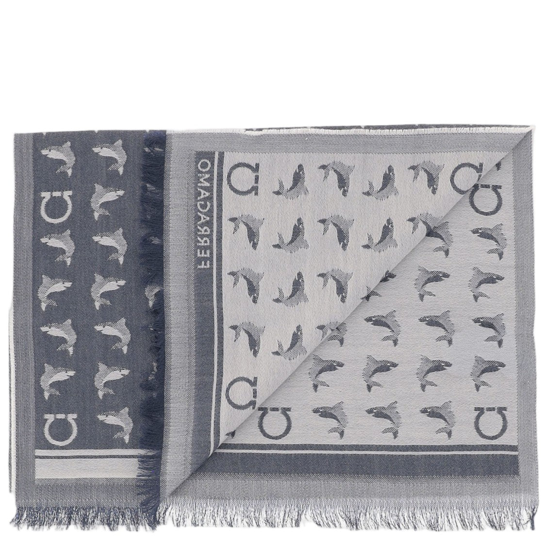 Salvatore Ferragamo Reversible Wool Scarf With Patterned Motifs