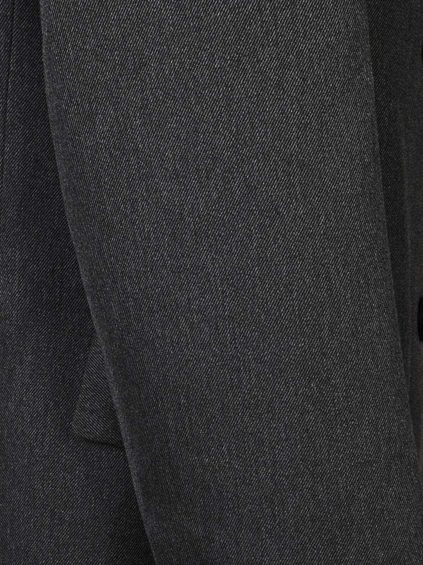 The Frankie Shop Longline Dark Grey Coat With Double-Breasted Design