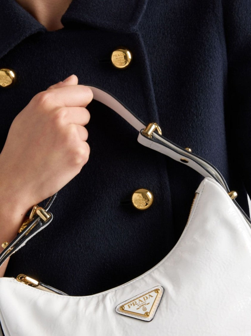 Prada Double-Breasted Black Jacket With Gold Buttons And Tailored Fit