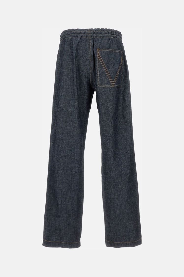 Bottega Veneta Relaxed Barrel Leg Indigo Denim Trousers