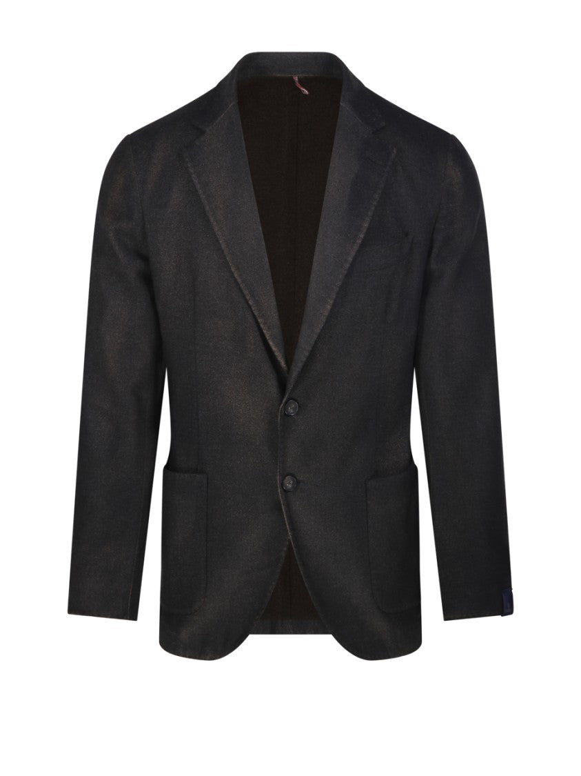 Santaniello Tailored Black Blazer With Notched Lapels