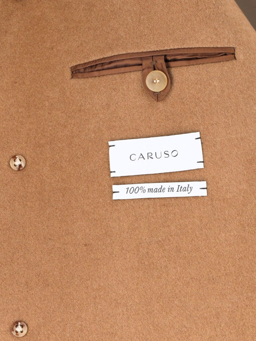 Caruso Foscari Beige Hooded Wool Coat