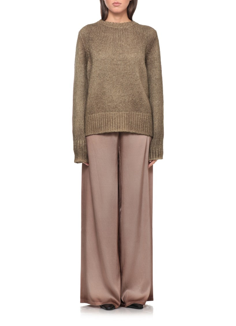 Avant Toi Melange Cashmere Sweater With Braided Texture And Ribbed Accents