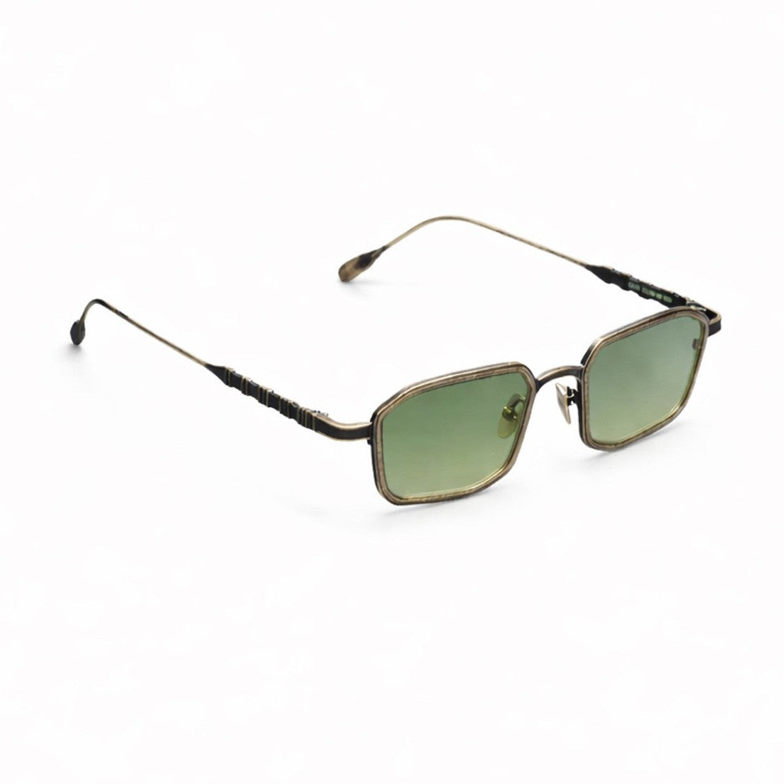 Capote Eyewear Gold Cc015 Rectangular Satin Titanium Sunglasses