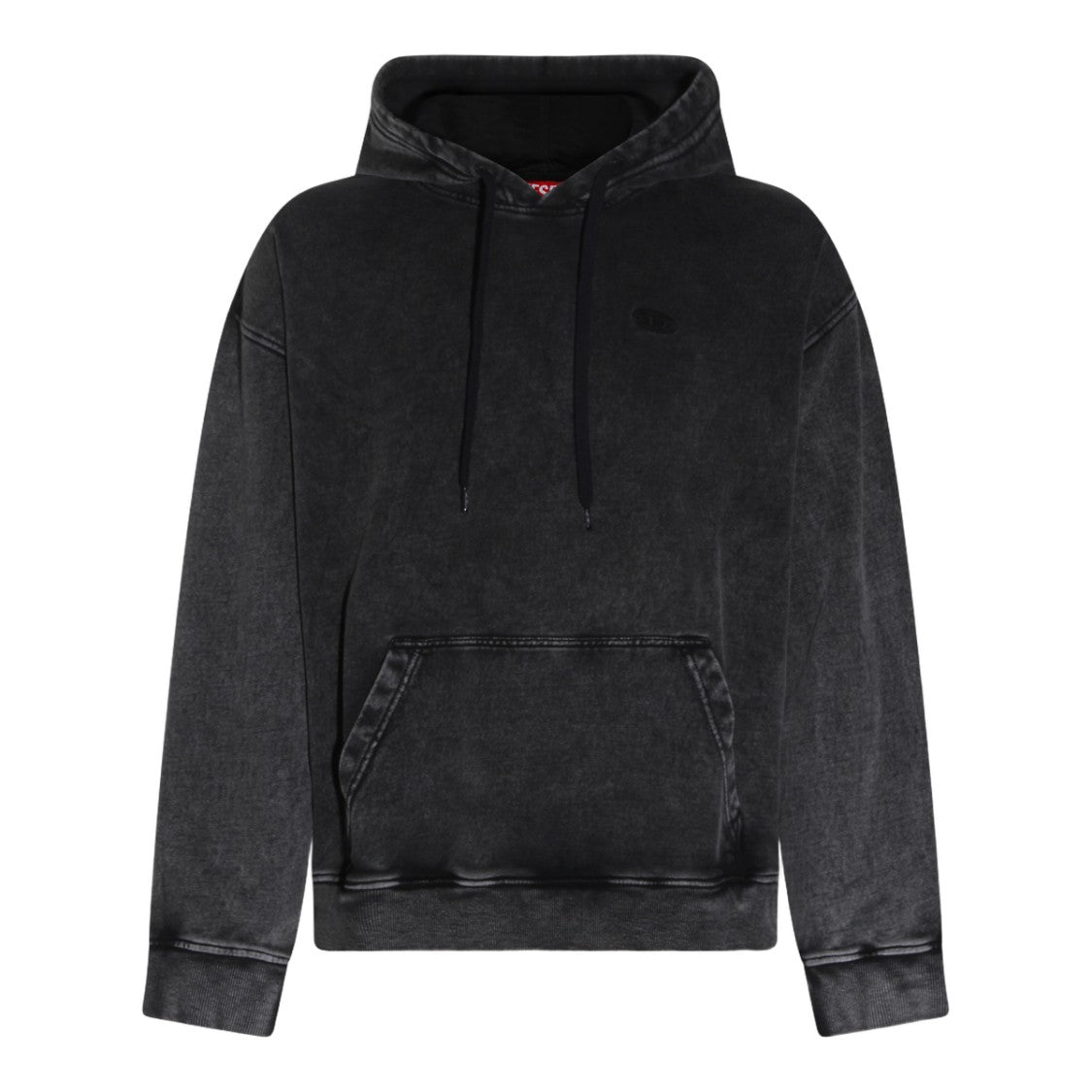 Diesel Washed Grey Hoodie With Subtle Design Details