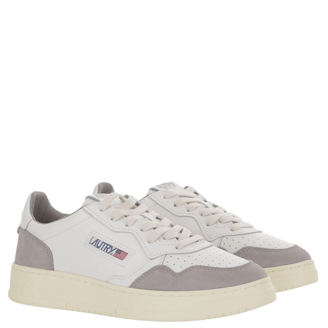 Autry Low-Top Leather Sneakers With Suede Inserts And Logo Details