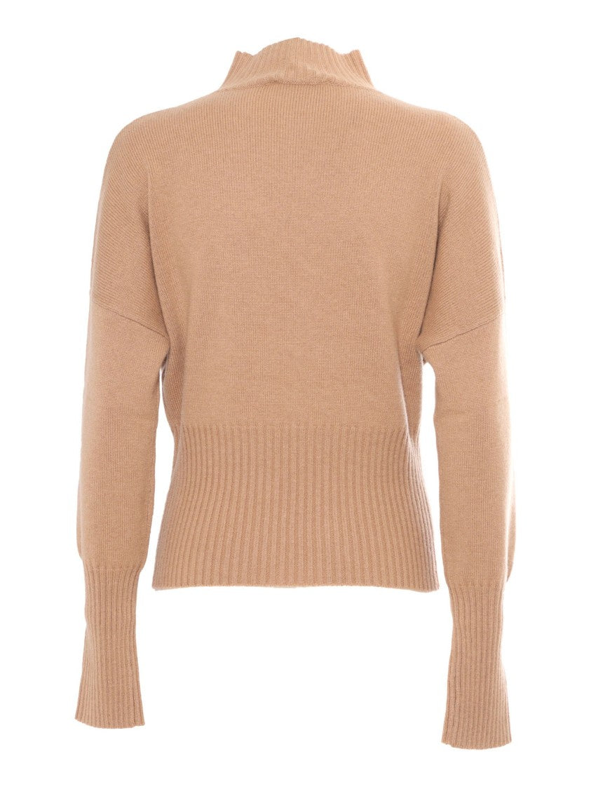 Max Mara Diamond Intarsia High-Neck Knit Sweater