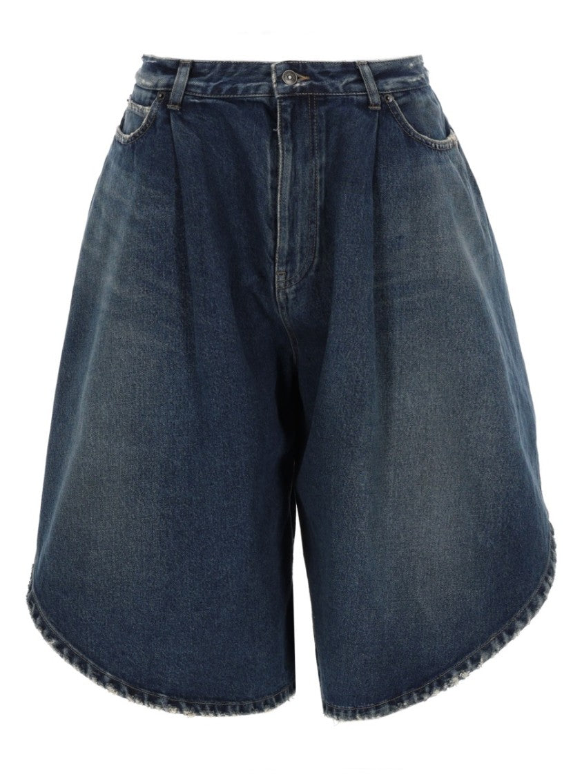 Balenciaga Tulipe Flared Denim Shorts