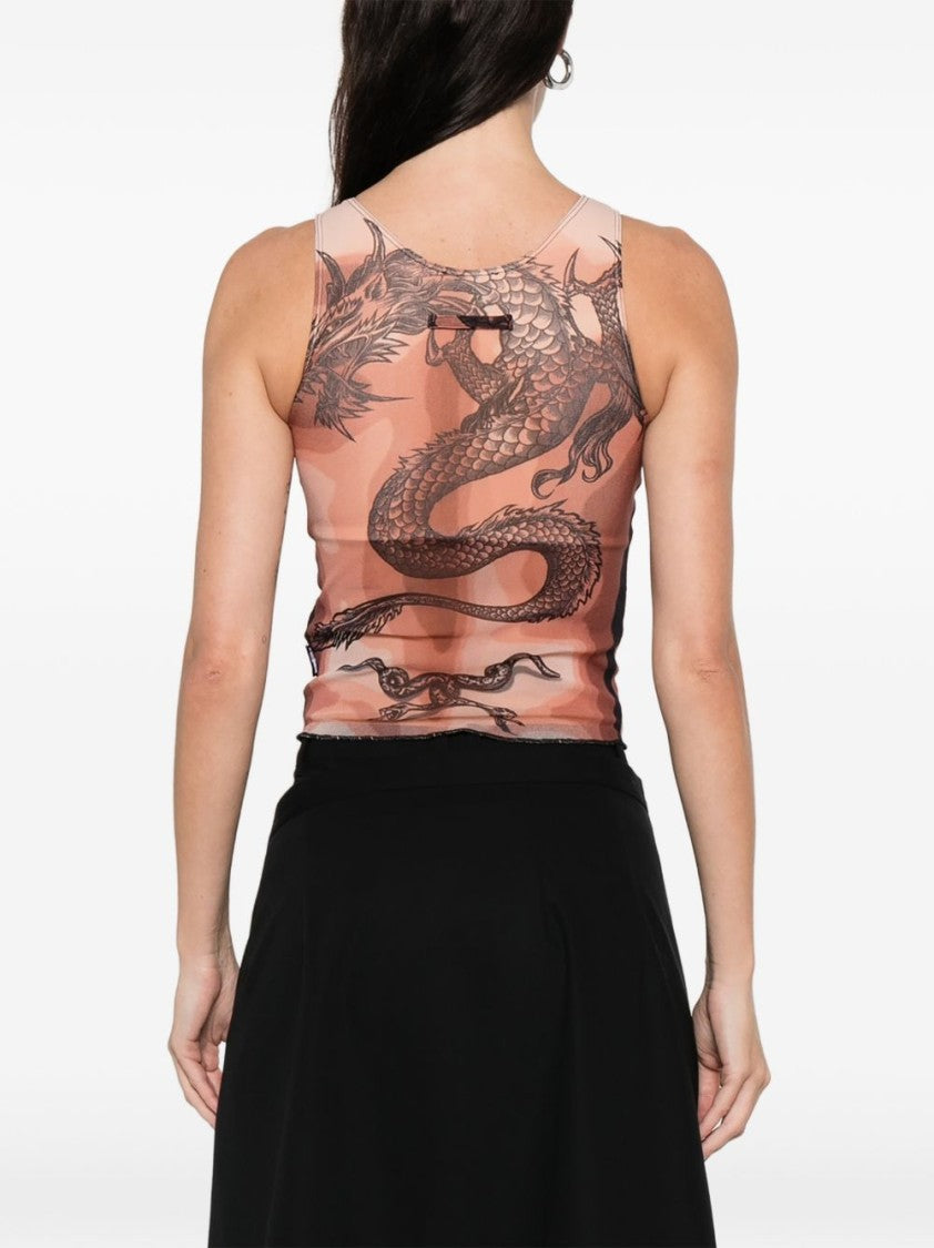 Jean Paul Gaultier Multicolour Silk And Nylon Mesh Top
