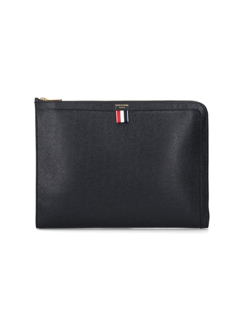 Thom Browne Logo Clutch – Black