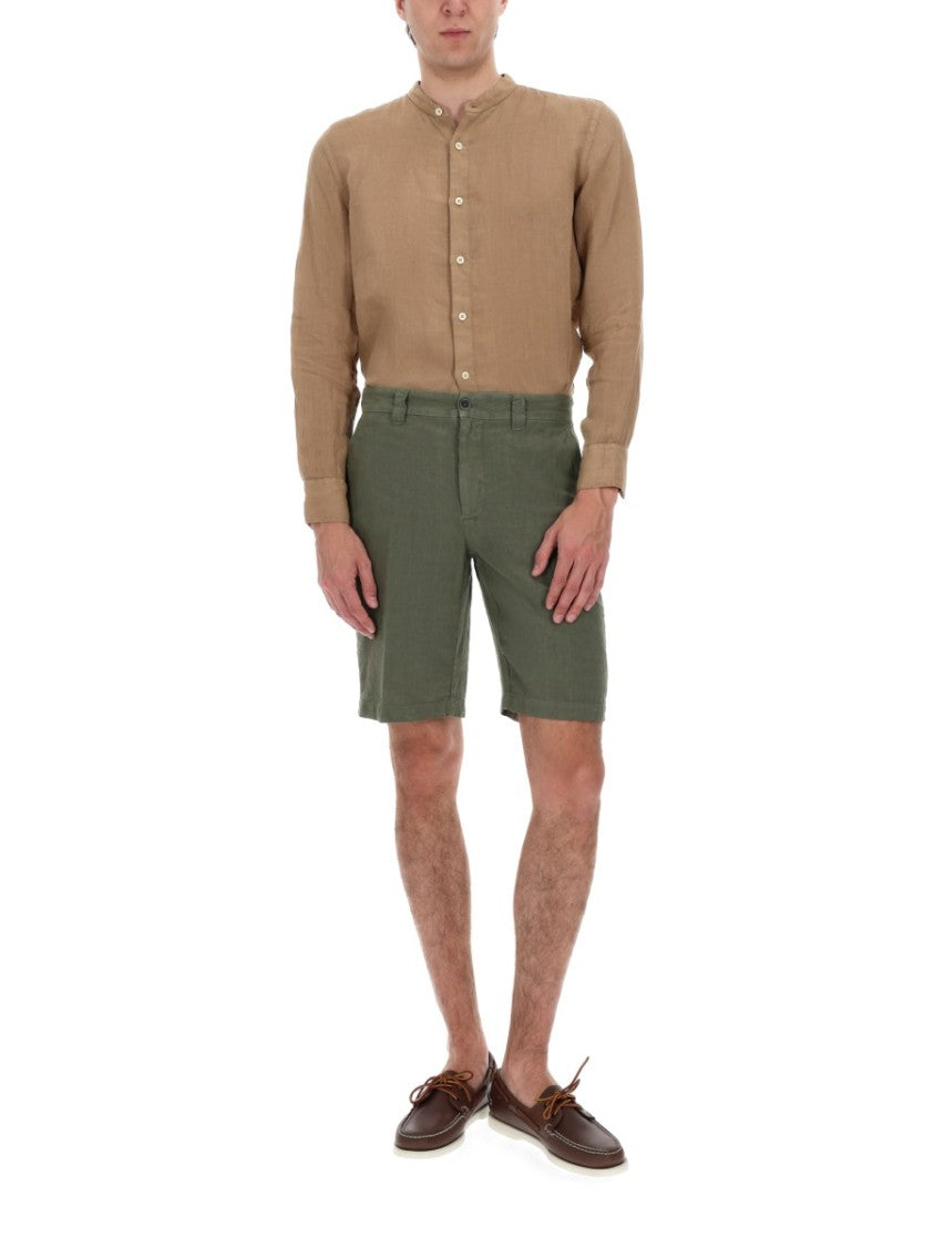 120% Lino Tailored Linen Mid-Length Shorts