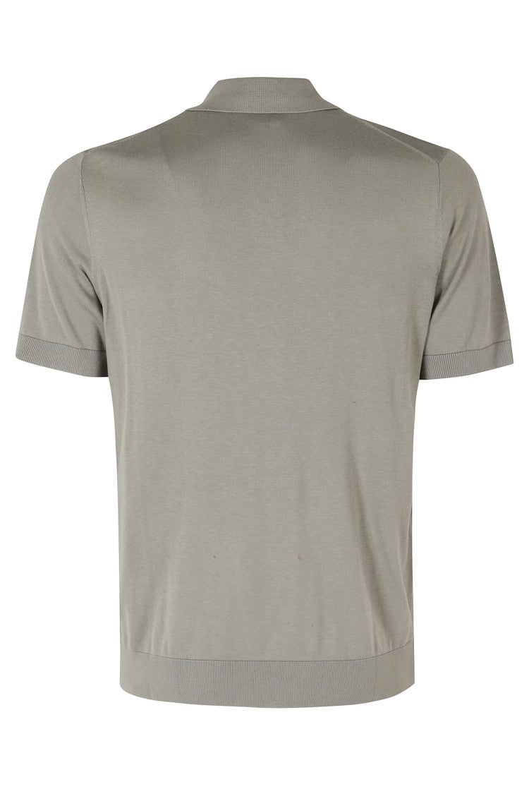Paolo Pecora Green Classic Four-Buttons Silk-Blend Polo Shirt