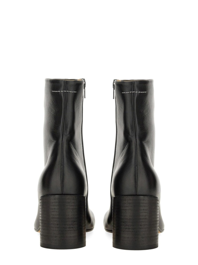 Mm6 By Maison Margiela Anatomici Smooth Leather Block Heel Ankle Boots