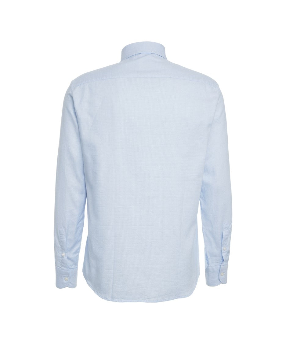 Bastoncino Long-Sleeve Cotton Shirt With Timeless Kent Collar