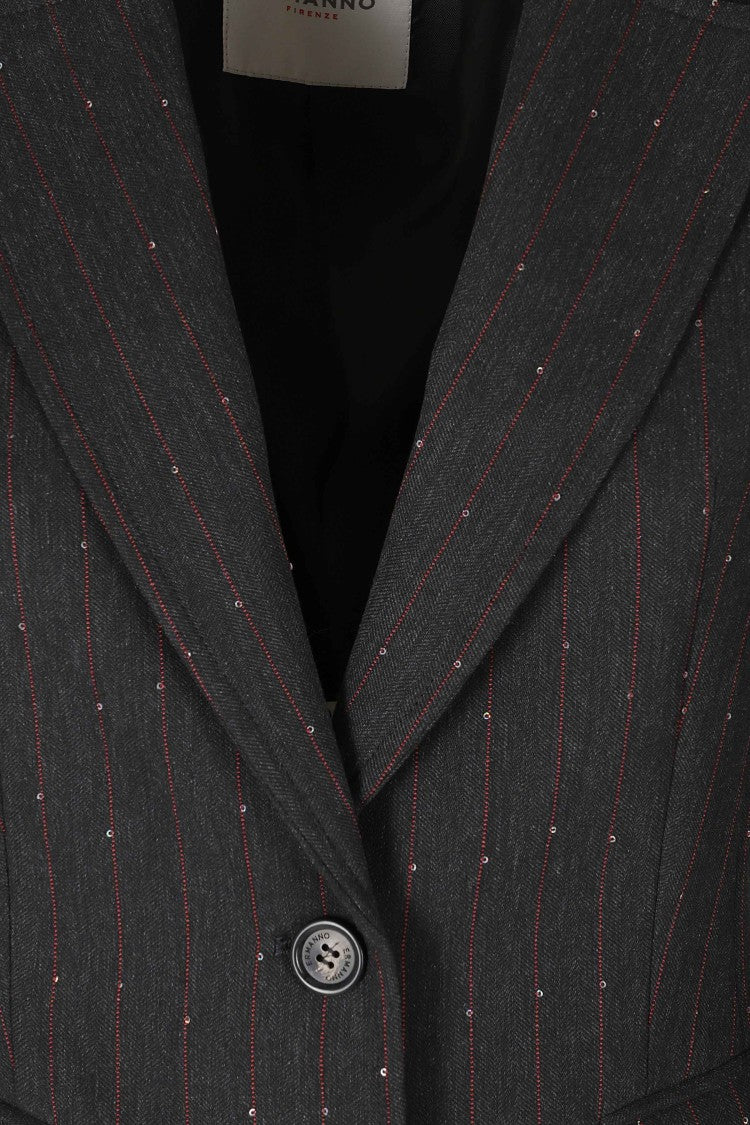 Ermanno Firenze Anthracite Tailored Single-Breasted Blazer