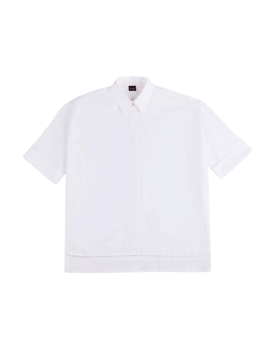 Fay 3/4 Sleeve Classic White Shirt