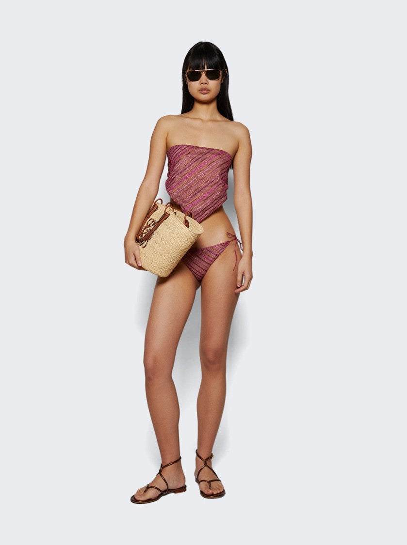 Oséree Shiny Stripes Bandana Set Rose