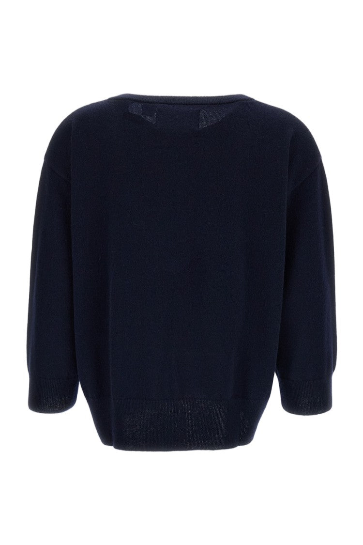Extreme Cashmere Dark Blue Pearl Cashmere V-Neck Sweater