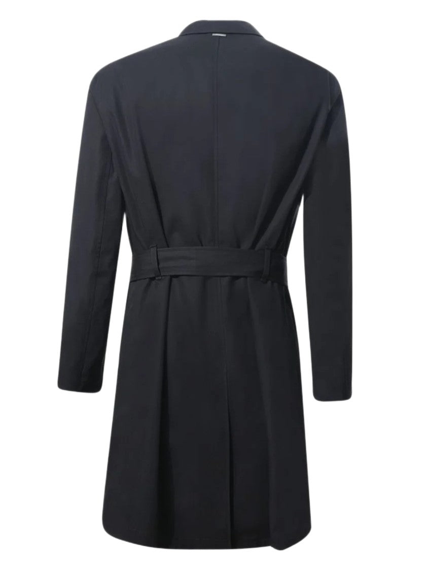 Herno Double-Breasted Trench Coat With Structured Collar And Waist Belt