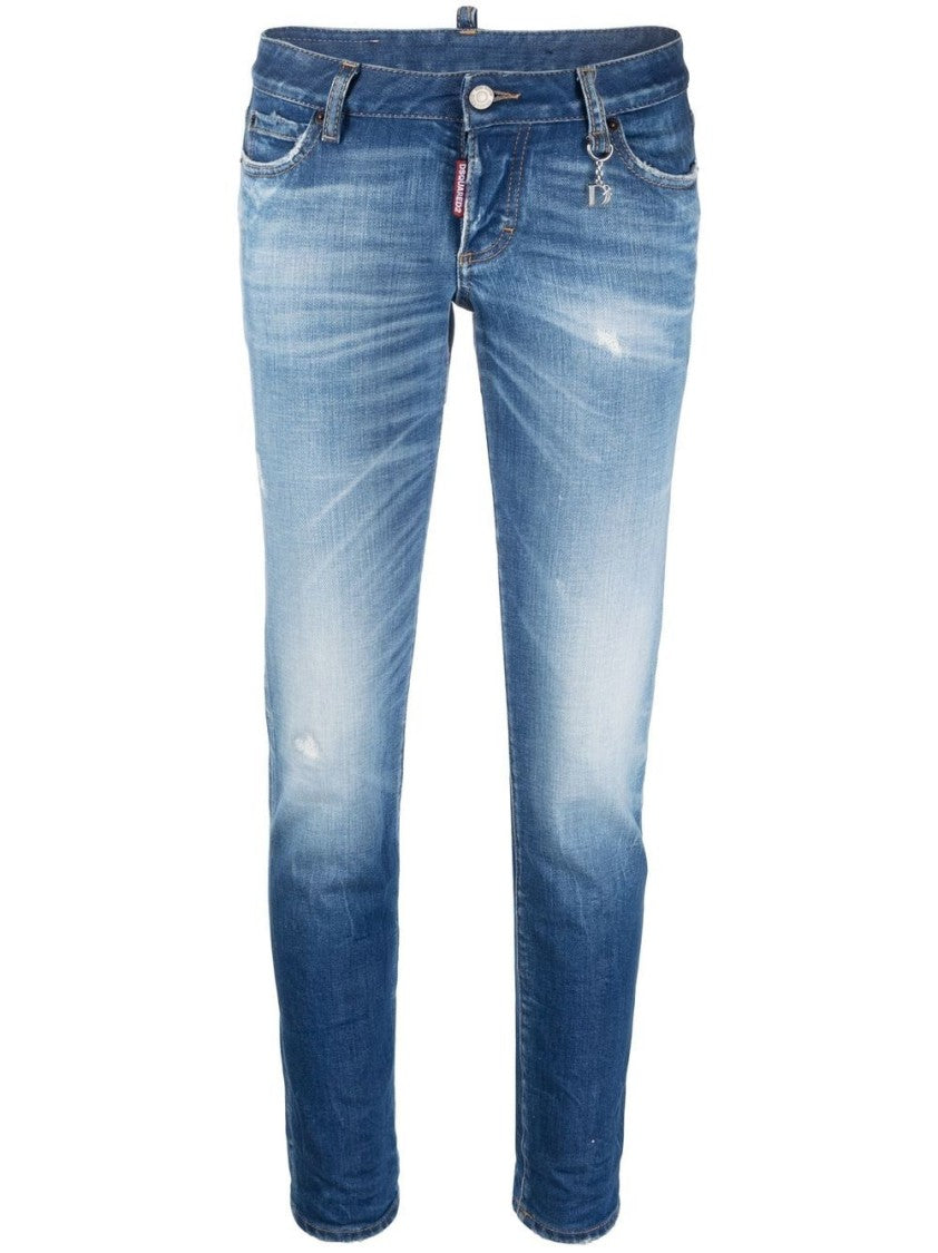 Dsquared2 Faded Blue Low-Rise Slim-Fit Jeans