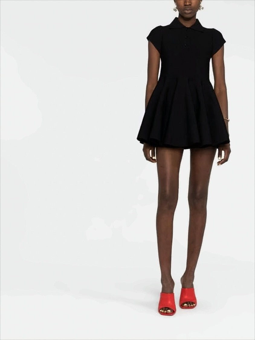 Loewe Flared Mini Dress With Classic Polo Collar