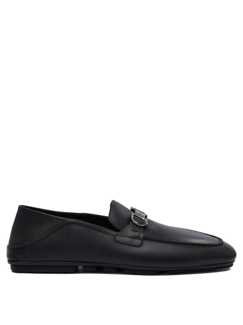 Ferragamo Leather Loafers With Subtle Buckle Detail