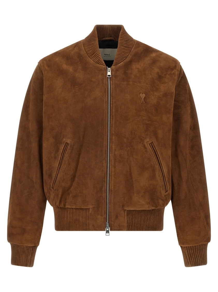 Ami Suede Bomber Jacket