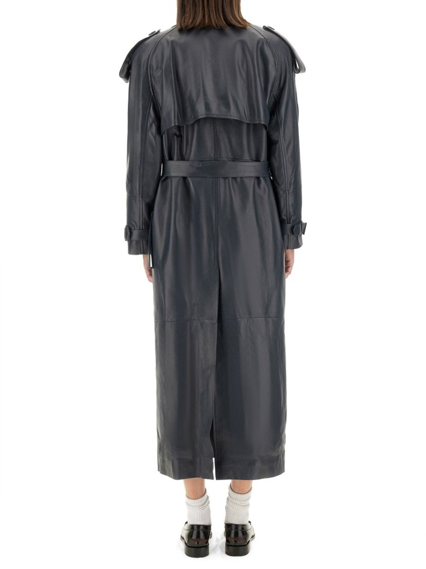 Salvatore Santoro Double-Breasted Ovine Leather Trench Coat