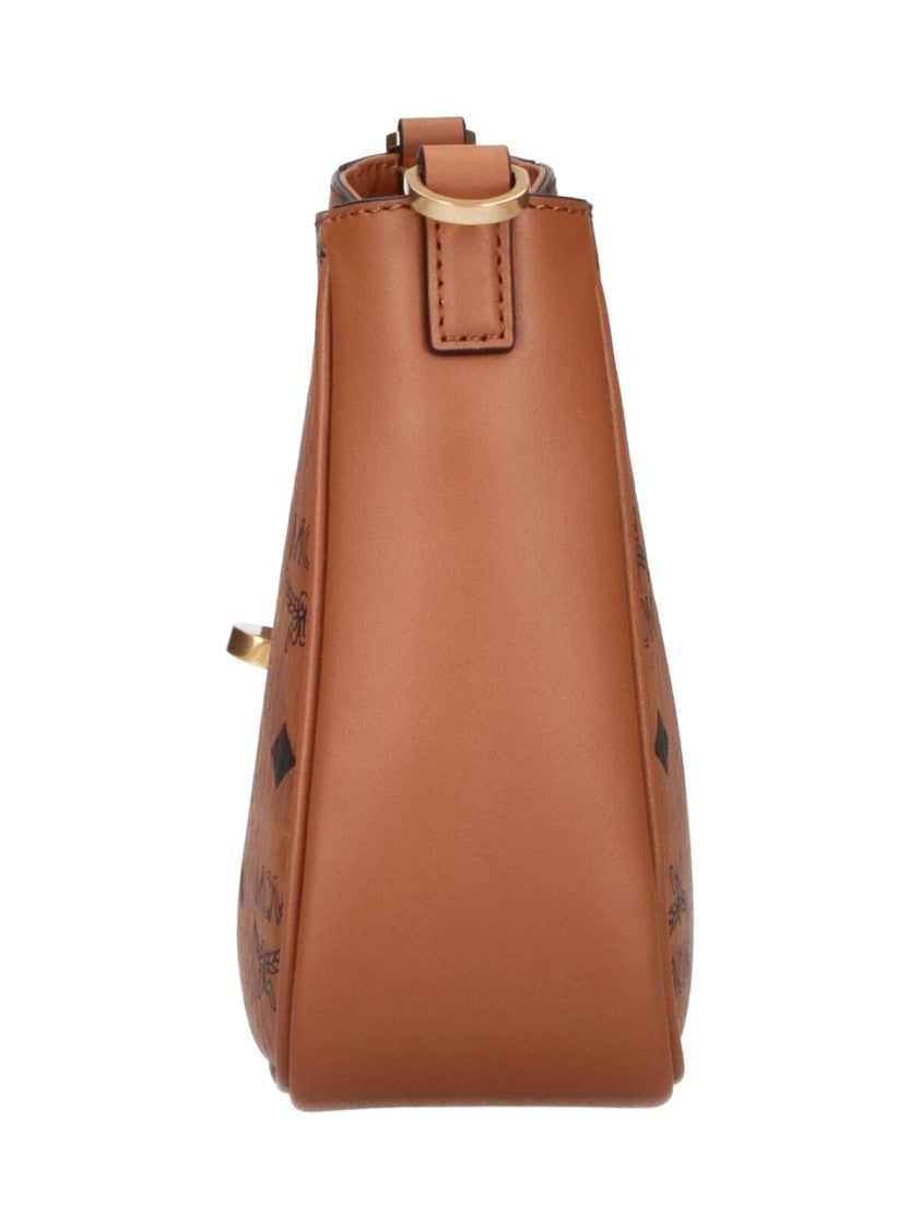 Mcm Tracy Brown Visetos Monogram Small Shoulder Bag