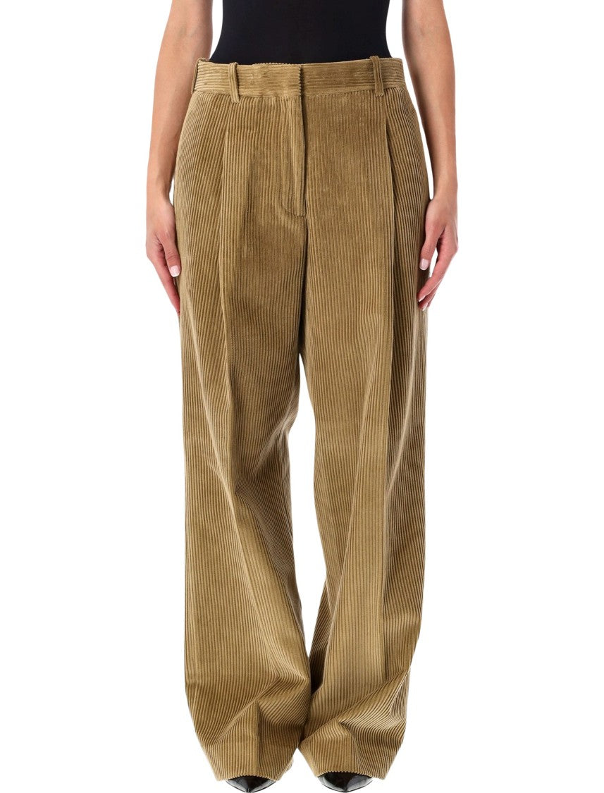 Róhe Velvet Ted Wide Corduroy Straight-Leg Pants
