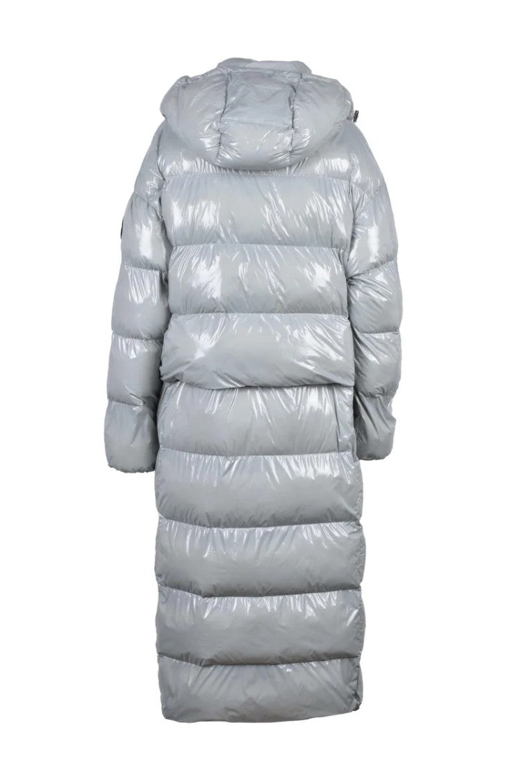Patrizia Pepe Long Down Jacket - Light Grey