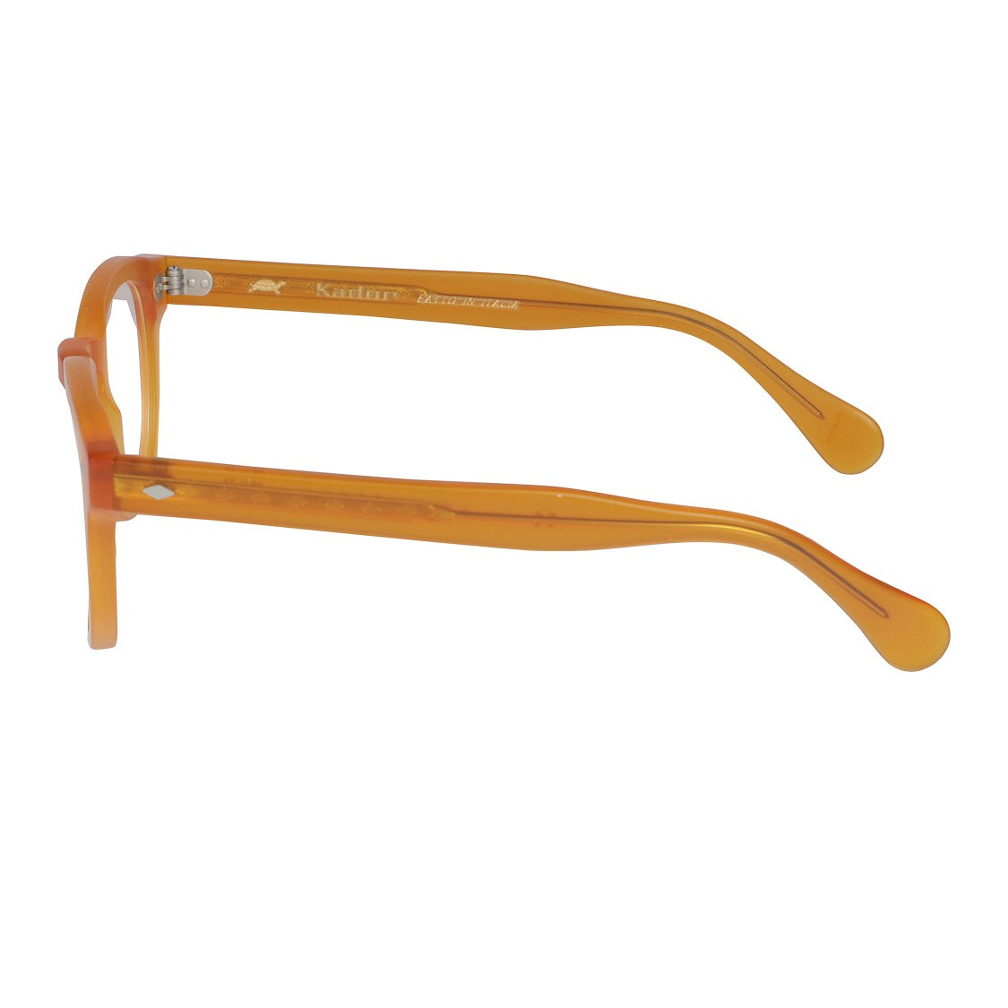 Kador Jolly Cal 49 Translucent Amber-Orange Rounded Frame Sunglasses