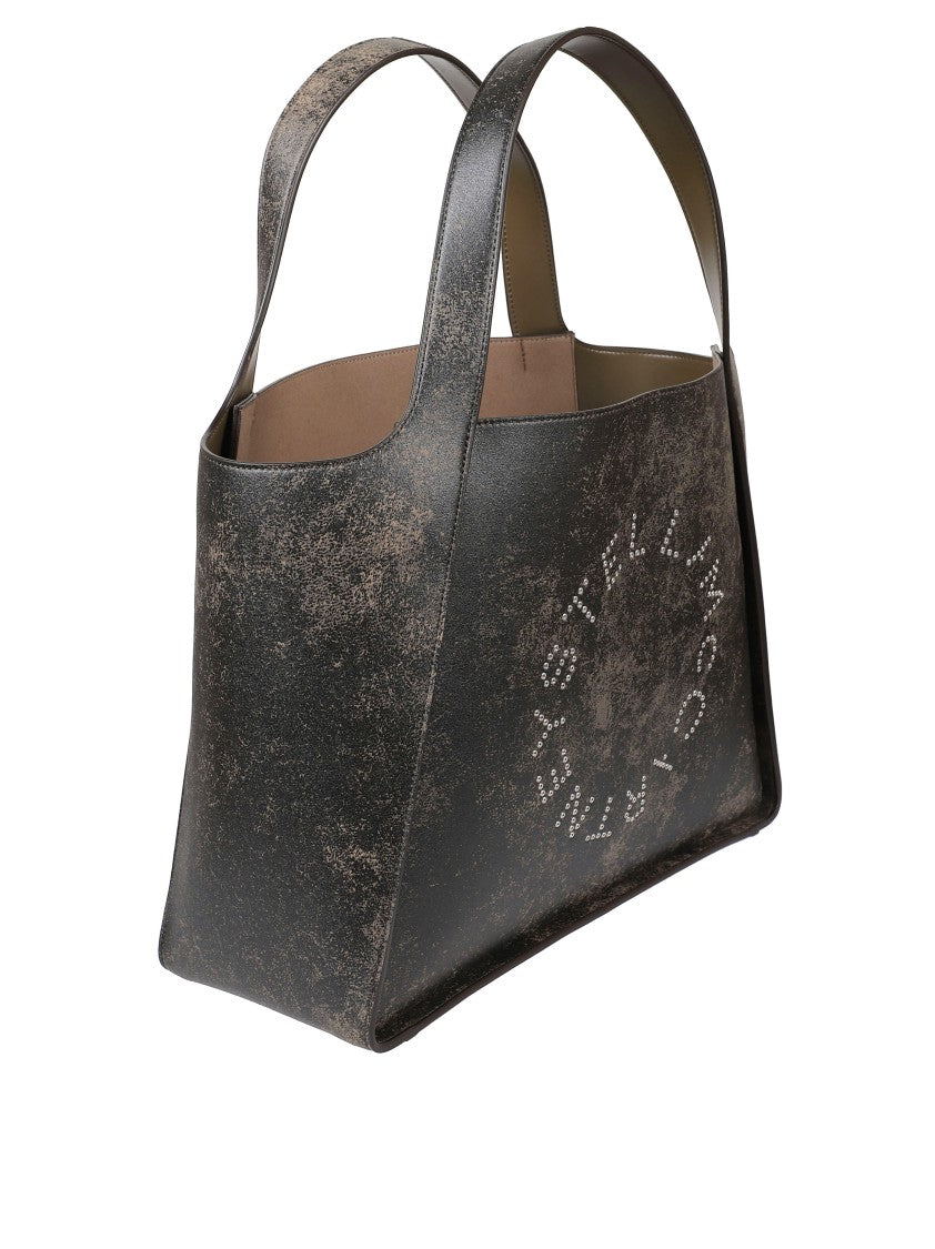 Stella Mccartney Structured Black Bag With Distinctive Logo