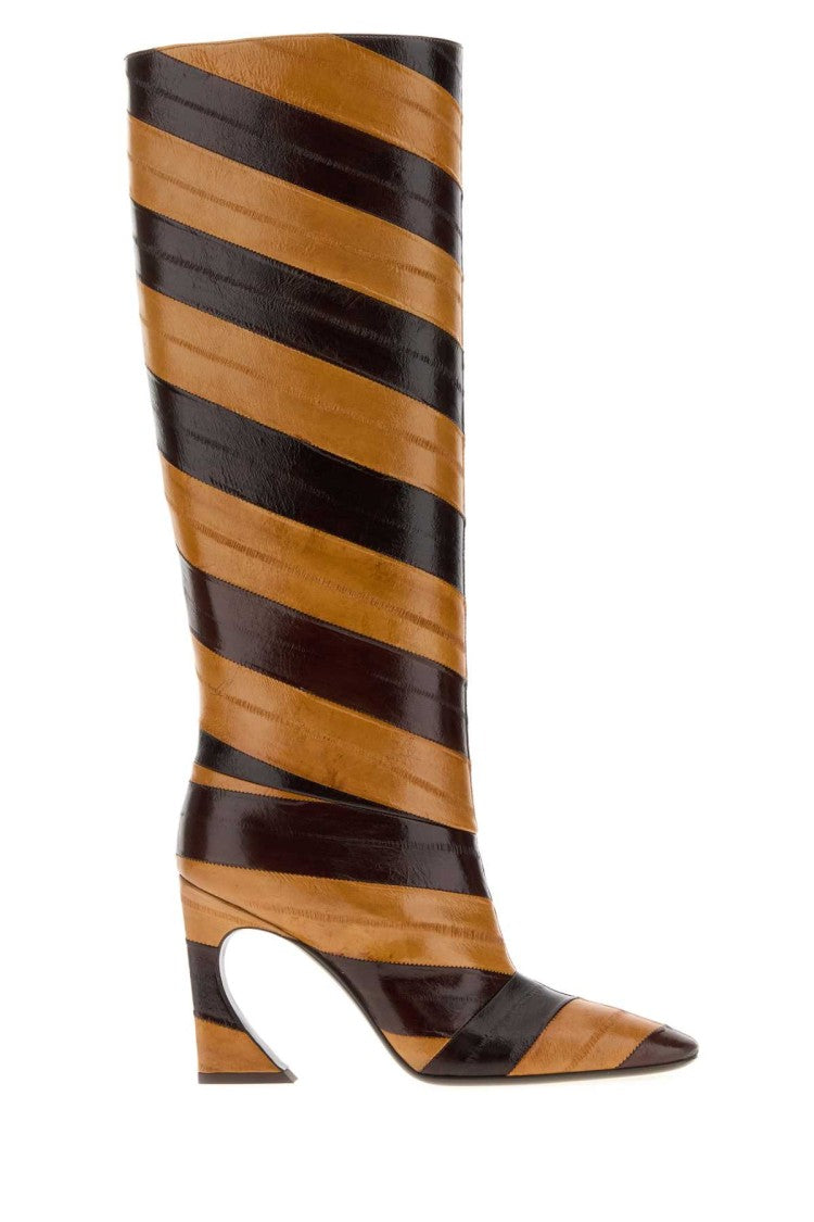 Fendi Two-Tone Leather Arco Boots
